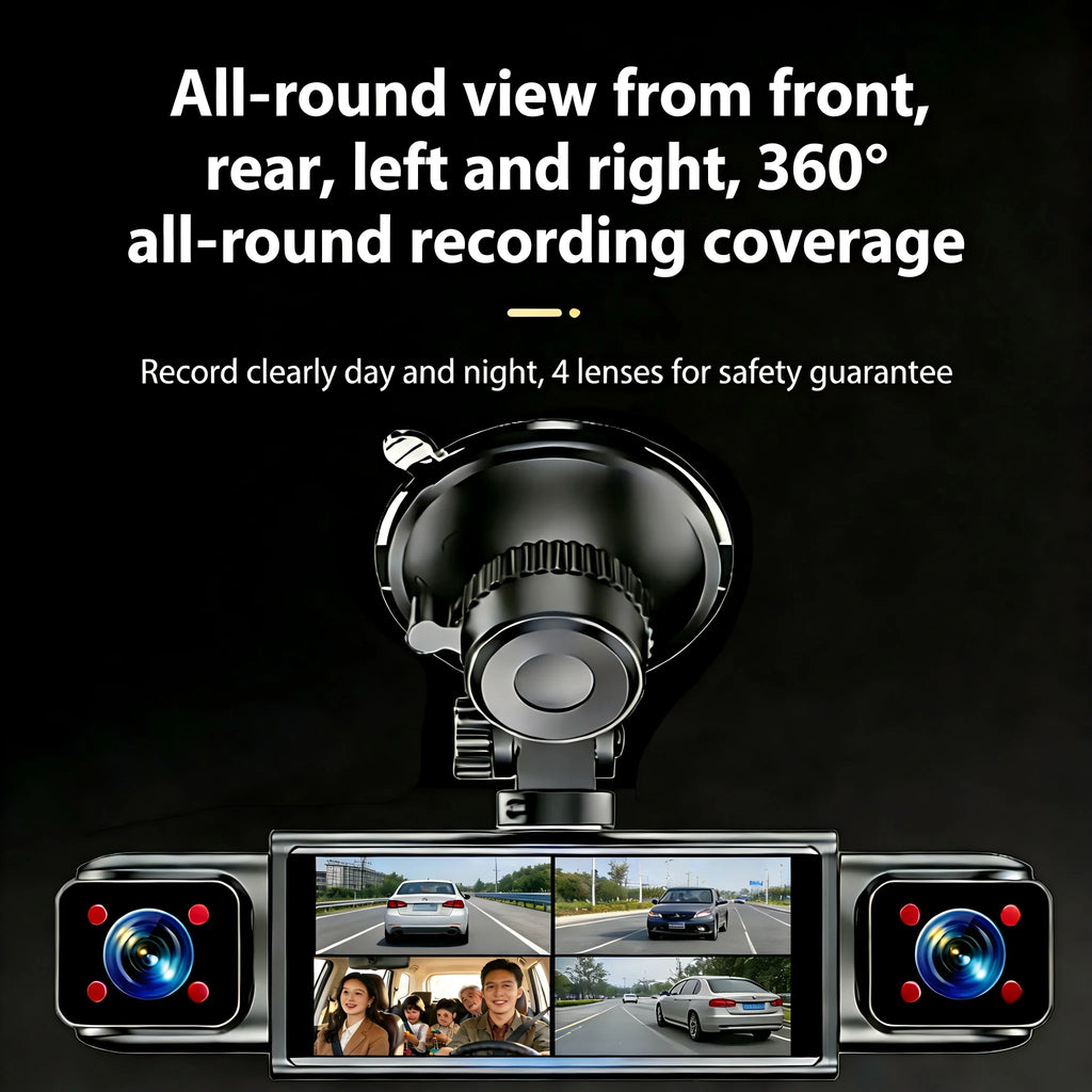 4 Channel 360° Dash Cam Black Box for Car Video Recorder DVR Camera FHD 1080P Night Vision Loop Recording 24H Parking Monitor