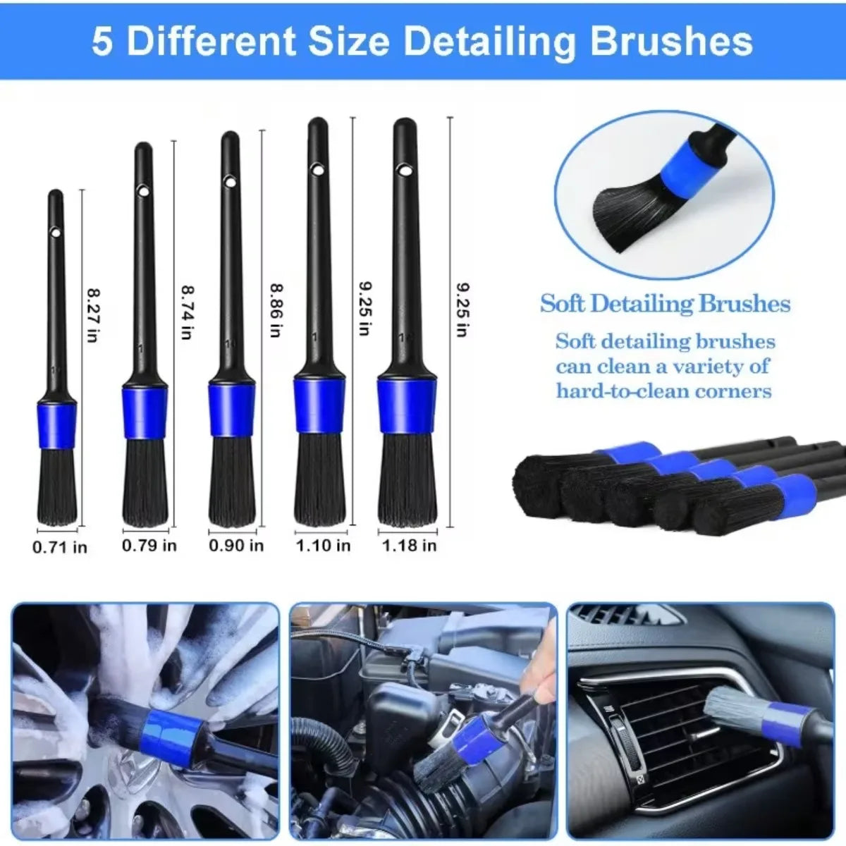 Car Detailing Brush Kit – 16 or 20 Pieces