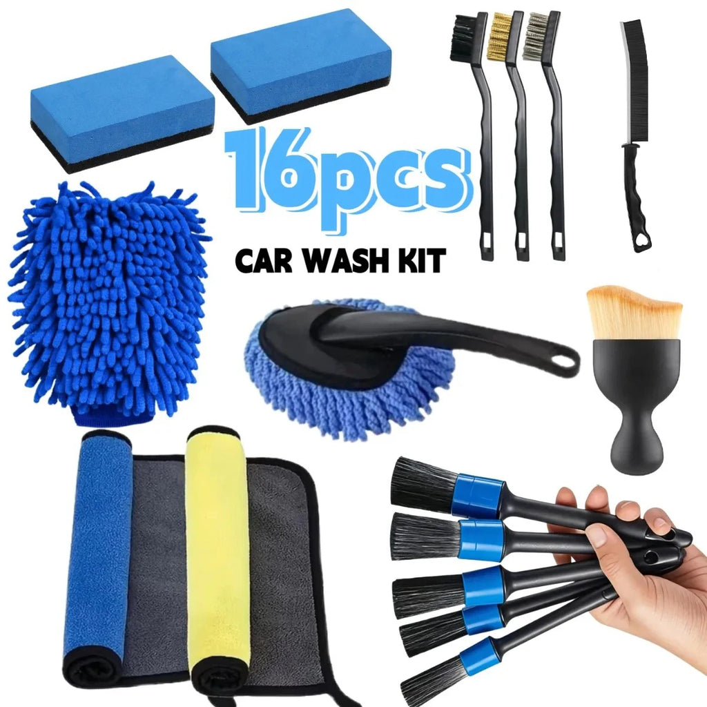 Car Detailing Brush Kit – 16 or 20 Pieces