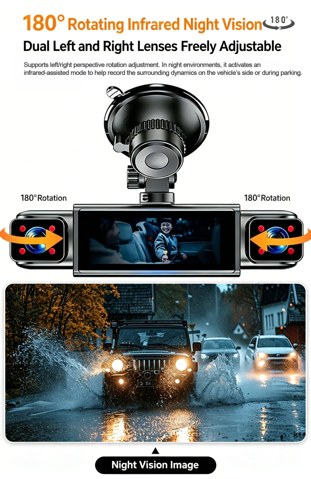 4 Channel 360° Dash Cam Black Box for Car Video Recorder DVR Camera FHD 1080P Night Vision Loop Recording 24H Parking Monitor